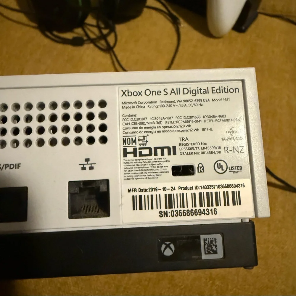 Xbox Series S with two Rechargeable Controllers and headset
